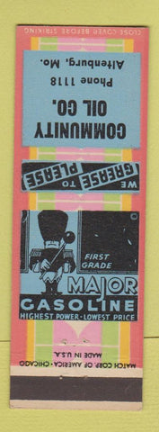 Matchbook Cover - Community Oil Altenburg MO low phone #