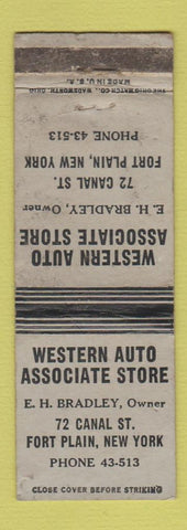 Matchbook Cover - Western Auto Associate Store Fort Plain NY WORN