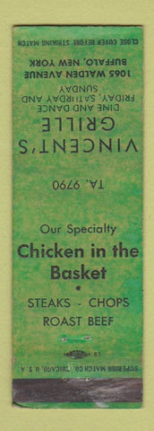 Matchbook Cover - Vincent's Grille Buffalo NY