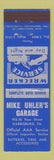 Matchbook Cover - Mike Uhler's Garage Harrisburg PA MERCHANTS