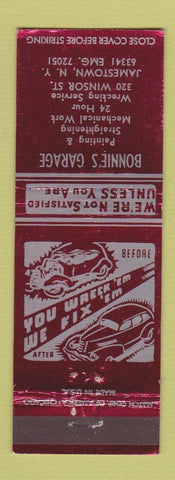Matchbook Cover - Bonnie's Garage Jamestown NY