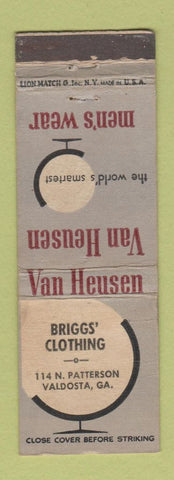 Matchbook Cover - Van Heusen Men's Clothes Briggs' Valdosta GA