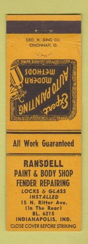 Matchbook Cover - Ransdell Paint Body Shop Indianapolis IN
