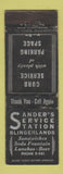 Matchbook Cover - Sander's Service Station oil gas WORN