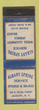 Matchbook Cover - Albany Spring Service NY