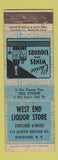 Matchbook Cover - West End Liquor Store Syracuse NY ADVANCE WORN