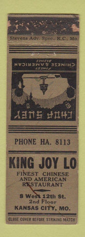 Matchbook Cover - King Joy Lo Chinese Restaurant Kansas City MO WORN