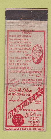 Matchbook Cover - Bartunek's Men's Clothes  WORN