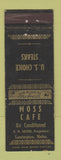 Matchbook Cover - Moss Cafe Lexington NE WEAR