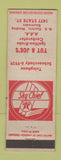 Matchbook Cover - Tut & Joe's Texaco oil gas Schenectady NY