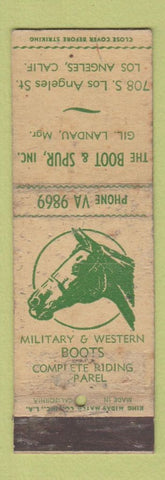 Matchbook Cover - Boot and Spur Los Angeles CA KING MIDAS POOR