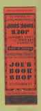 Matchbook Cover - Joe's Book Shop Albany NY Federal WORN