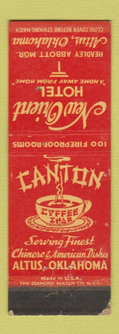 Matchbook Cover - New Orient Hotel Canton Chinese Restaurant Altus OK WORN