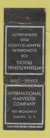 Matchbook Cover - International Harvester Trucks Albany NY POOR