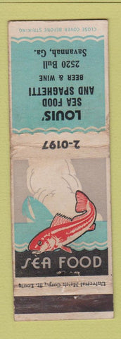 Matchbook Cover - Louis' Sea Food Spaghetti Savannah GA