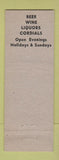Matchbook Cover - Reeves Liquor Store Racine WI