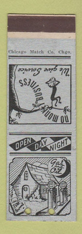 Matchbook Cover - Chicago Match oil gas Stock Cut SAMPLE