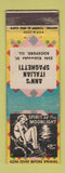 Matchbook Cover - Ann's Italian Spaghetti Rockford IL girlie