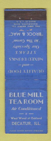 Matchbook Cover - Blue Mill Tea Room Decatur IL WEAR