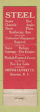 Matchbook Cover - Smith & Caffrey Steel Syracuse NY