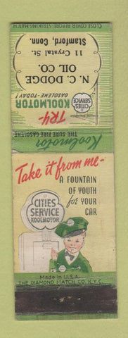 Matchbook Cover - Cities oil gas NC Dodge Stamford CT WEAR