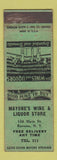 Matchbook Cover - Mayone's Wine Liquor Store Ravena NY GREEN WORN