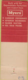 Matchbook Cover - Myers Pumps Natchitoches LA auto parts