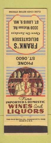 Matchbook Cover - Frank's Deli St Louis MO