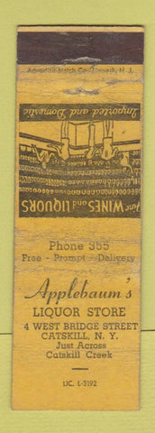 Matchbook Cover - Applebaum's Liquor Store Catskill NY WORN