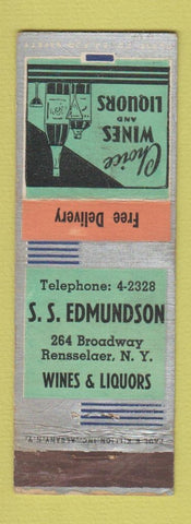 Matchbook Cover - SS Edmundson Restaurant Rensselaer NY WEAR