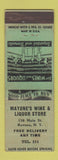 Matchbook Cover - Mayone's Wine Liquor Store Ravena NY GREEN WORN