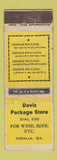 Matchbook Cover - Davis Package Store Vidalia GA WEAR