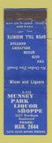 Matchbook Cover - Munsey Park Liquor Shoppe  WORN