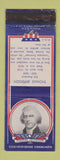 Matchbook Cover - 1930's Diamond Presidents Thomas Jefferson WEAR