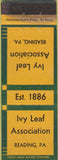 Matchbook Cover - Ivy League Association Readin gPA WEAR