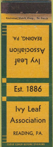 Matchbook Cover - Ivy League Association Readin gPA WEAR
