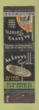 Matchbook Cover - Al Levy's Grill Hollywood Los Angeles CA Lion Canada 1929 WORN