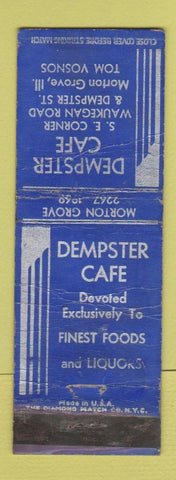 Matchbook Cover - Dempster Cafe Morton Grove IL WORN