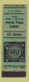 Matchbook Cover - Gulf oil gas Todd's Canton NY low phone # WORN