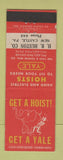 Matchbook Cover - Yale Hoists elephant HR Huston New Castle PA