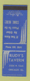 Matchbook Cover - Rudy's Tavern Chicago IL