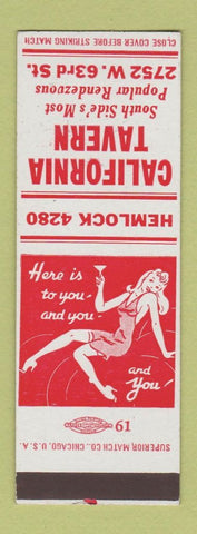 Matchbook Cover - California Tavern Chicago IL girlie SAMPLE