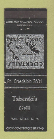 Matchbook Cover - Taberski's grill Vail Mills NY