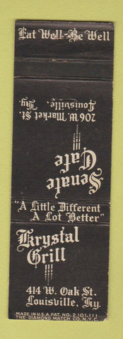 Matchbook Cover - Senate Cafe Krystal Grill Louisville KY WEAR