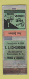 Matchbook Cover - SS Edmundson Restaurant Rensselaer NY WORN