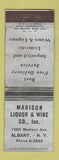 Matchbook Cover - Madison Liquor Wine Albany NY WORN