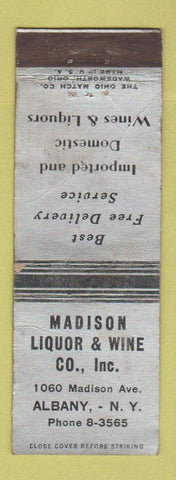 Matchbook Cover - Madison Liquor Wine Albany NY WORN
