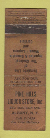 Matchbook Cover - Pine Hills Liquor Store Albany NY WEAR