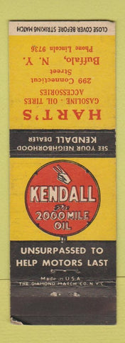 Matchbook Cover - Hart's Kendall oil gas Buffalo NY WEAR