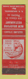 Matchbook Cover - New Bradford Restaurant WORN